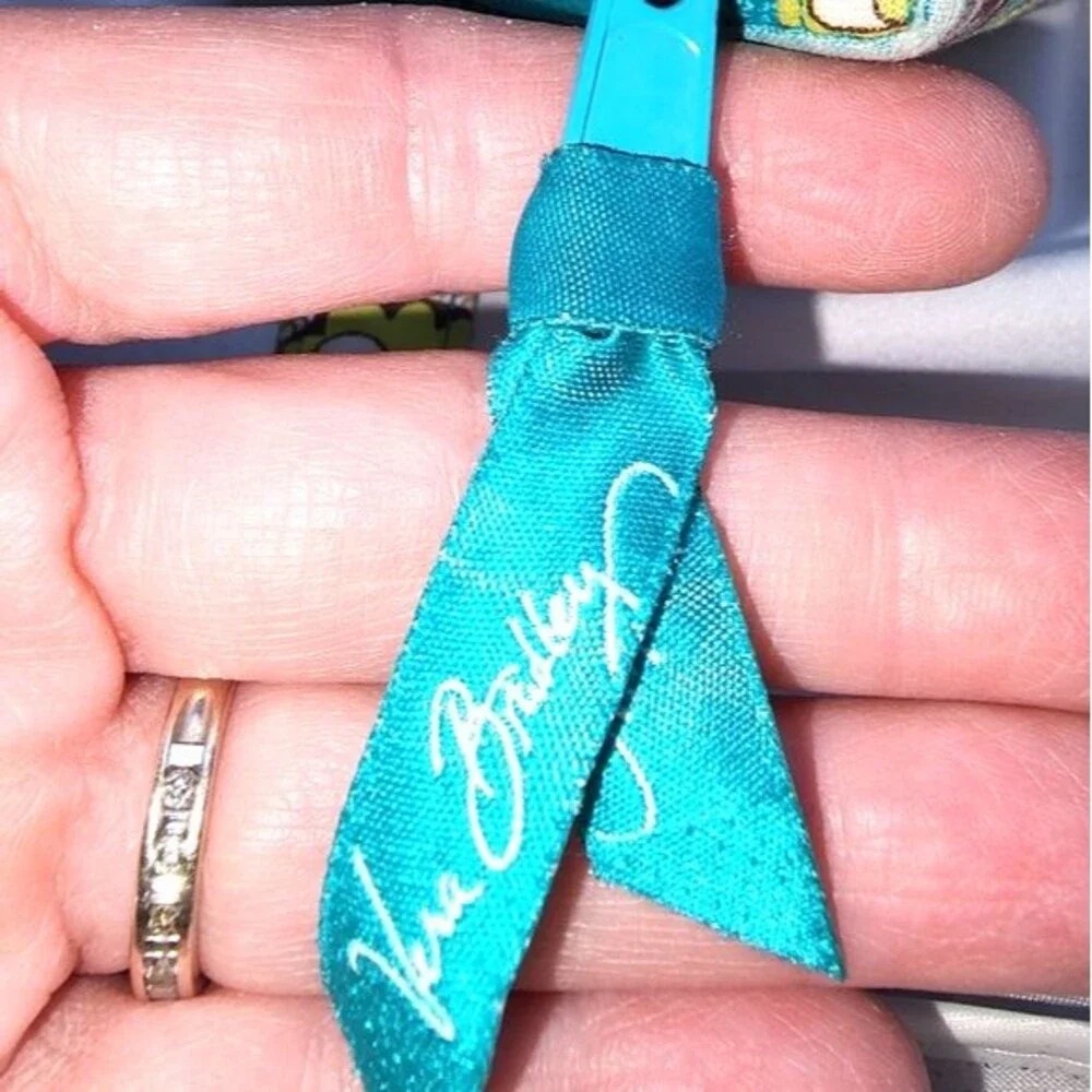 Vera Bradley Retired Peacock Turquoise Floral Quilted Fabric Tote Bag 12